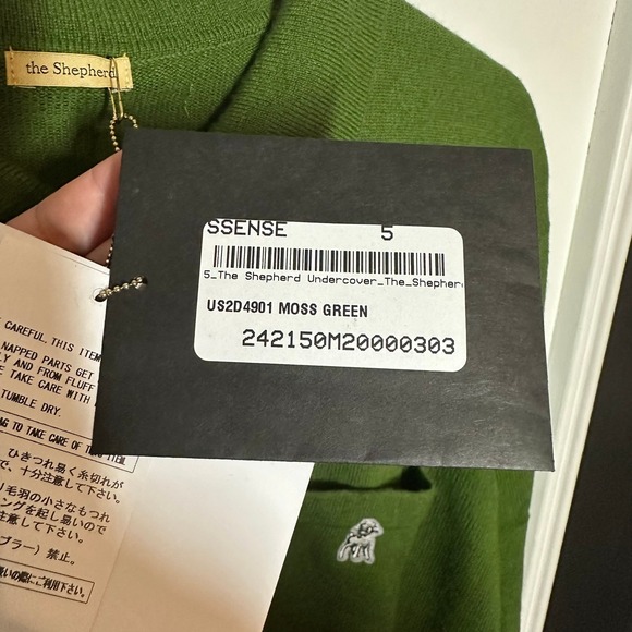 NEW The Shepherd Undercoverism Moss Green Wool Cashmere Cardigan Size Large - Picture 9 of 12